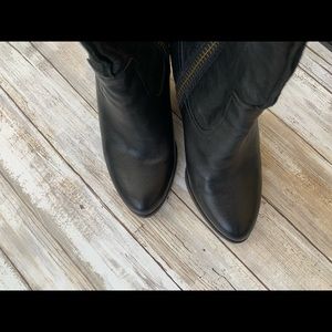Frye black wedge booties size 6.5